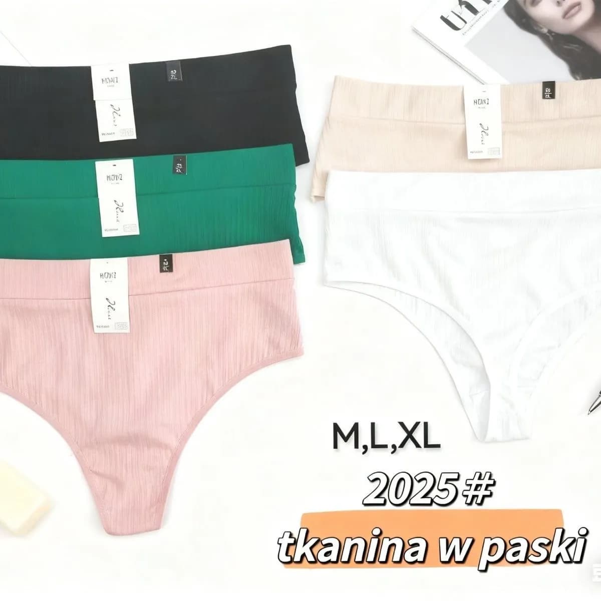 Majtki damskie M,L,XL tkanina w paski 2025#