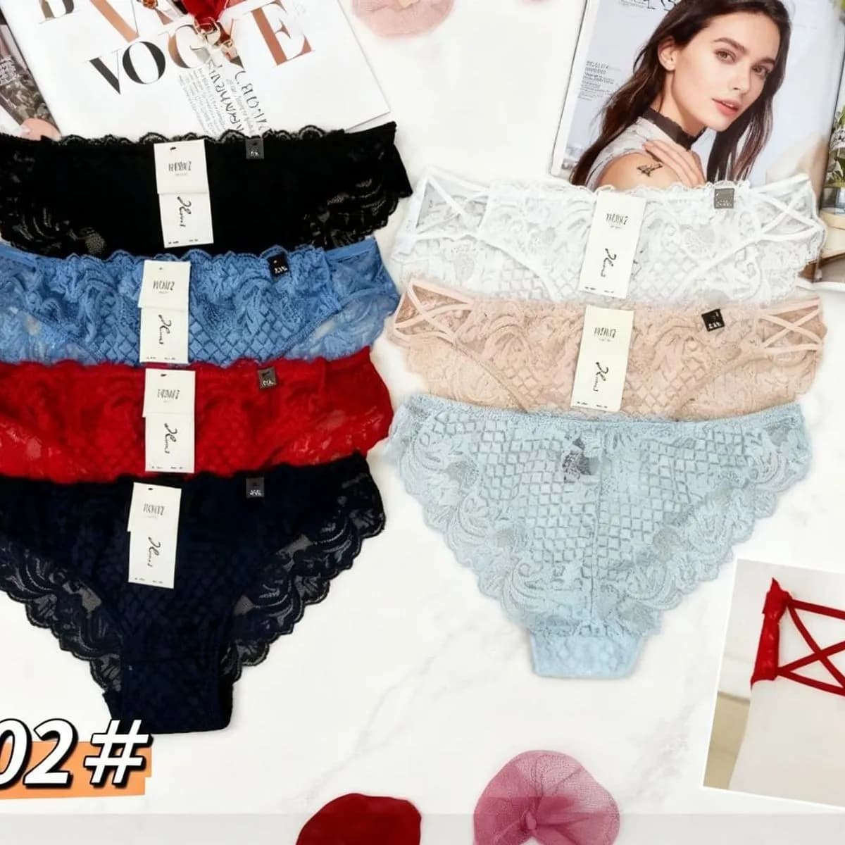 Majtki damskie koronkowe 6 szt. mix kolorów SKU 061025-146