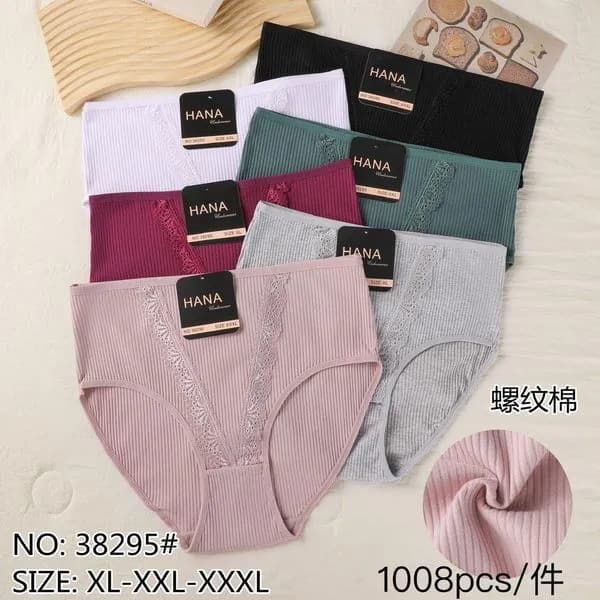 Majtki damskie HANA XL-XXXL rib z koronką, 6 kolorów