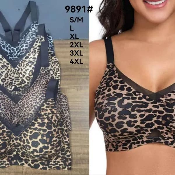Biustonosz damski plus size S/M-L-2XL-3XL-4XL wzór leopard
