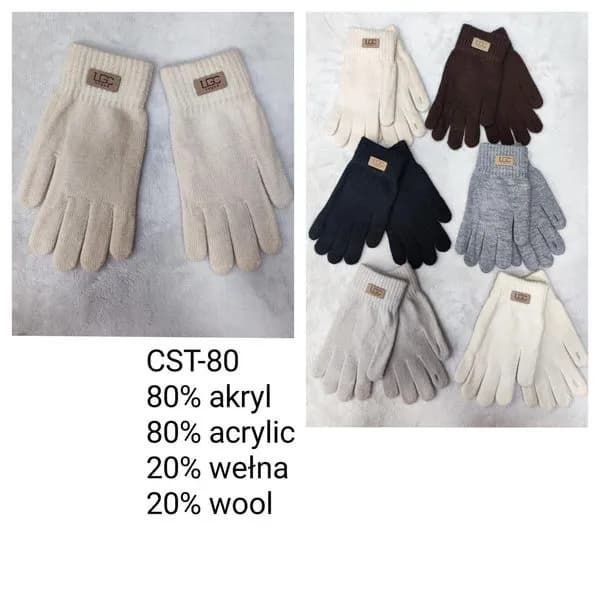 Rękawiczki damskie UGG 80% akryl 20% wełna CST-80