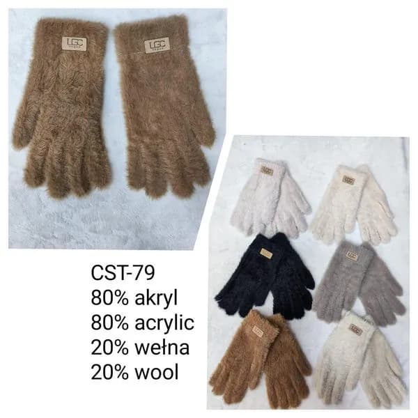 Rękawiczki damskie futrzane UGG 80% akryl 20% wełna