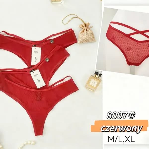 Majtki damskie czerwone M/L/XL 8007#