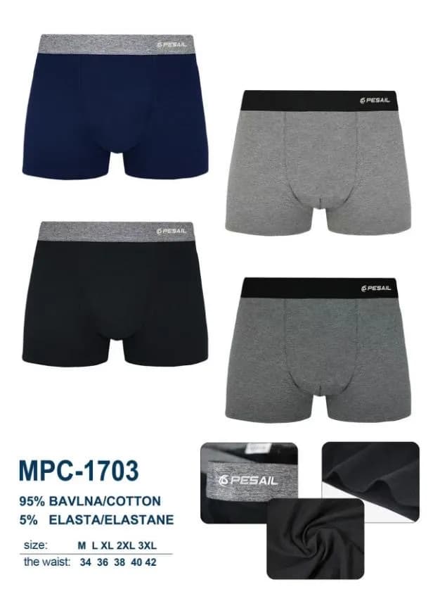 Bokserki męskie Pesal 95% bawełna 5% elastan M-XL