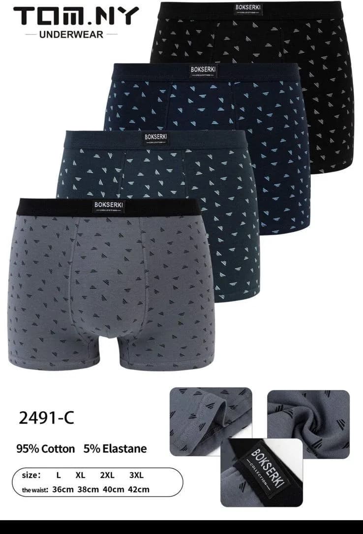 Bokserki męskie TOMNY 4 szt. 95% bawełna L-XL