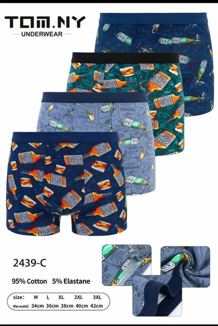 Bokserki męskie Tommy 4 szt. 95% bawełna 2439-C M-L-XL-XXL