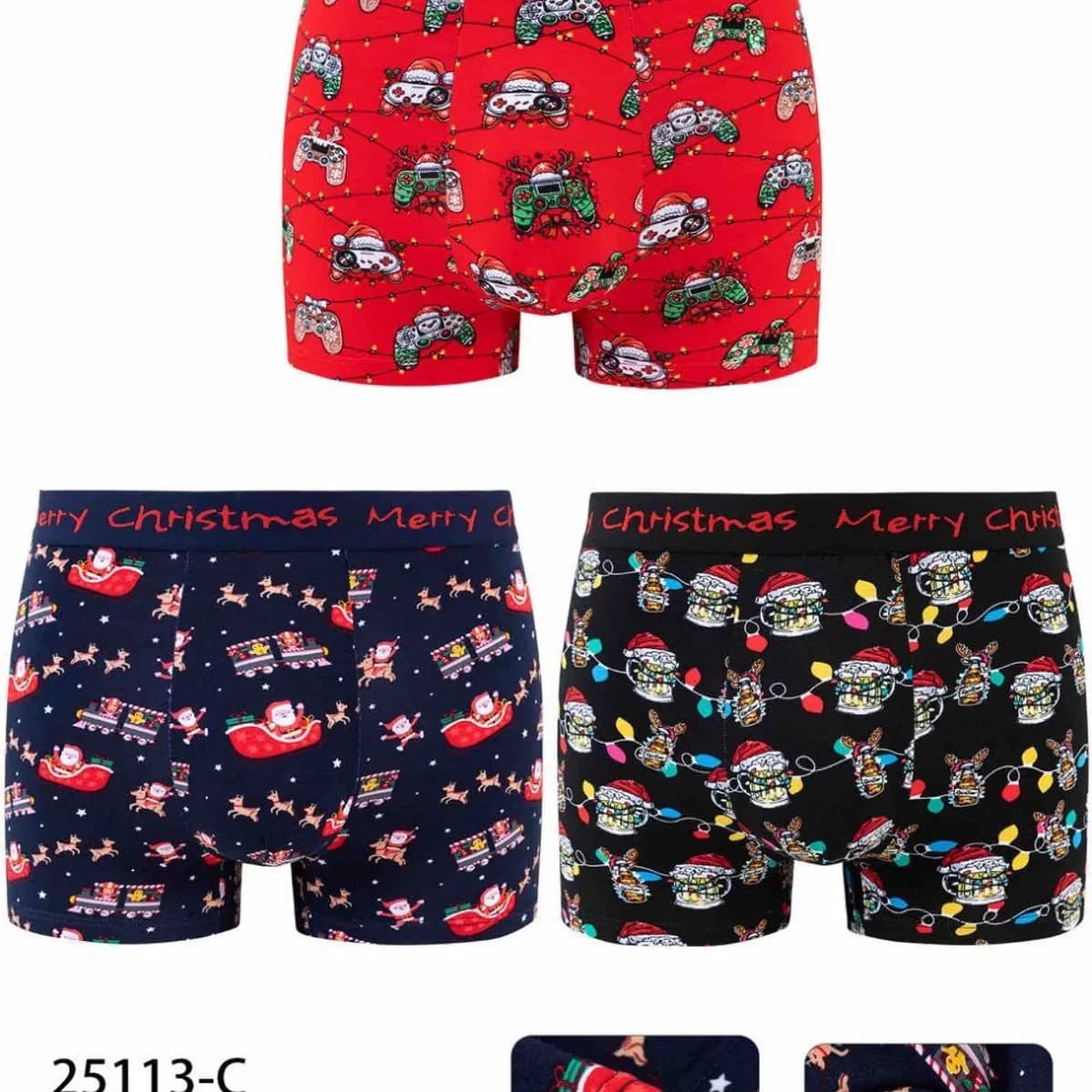 Bokserki męskie TOM.NY świąteczne 48% bawełna S-L-XL