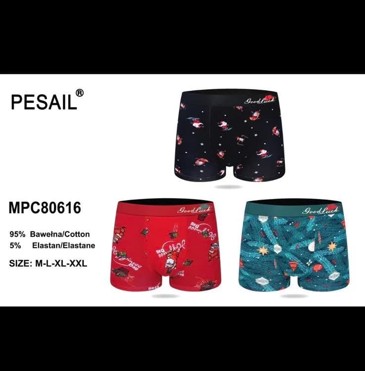 Bokserki męskie świąteczne 3 szt. M-L-XL PESAIR