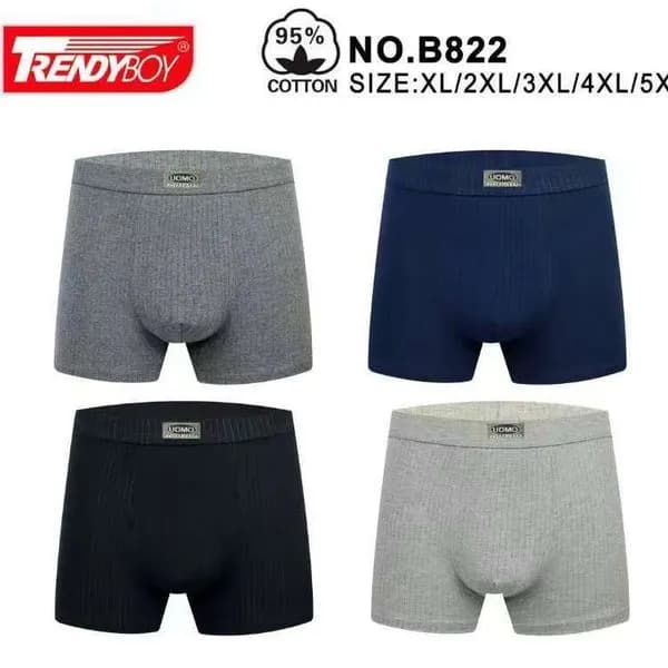 Bokserki męskie TrendyBoy 95% bawełna szary/czarny/granatowy XL-5XL