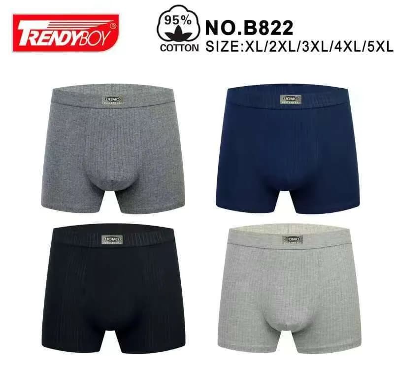 Bokserki męskie TrendyBoy 95% bawełna szary/czarny/granatowy XL-5XL
