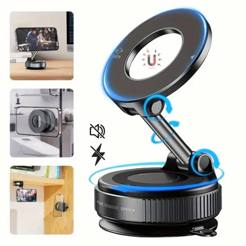 Magnetyczny Uchwyt do Telefonu Trzemania Magnezowy z Przyssawką
