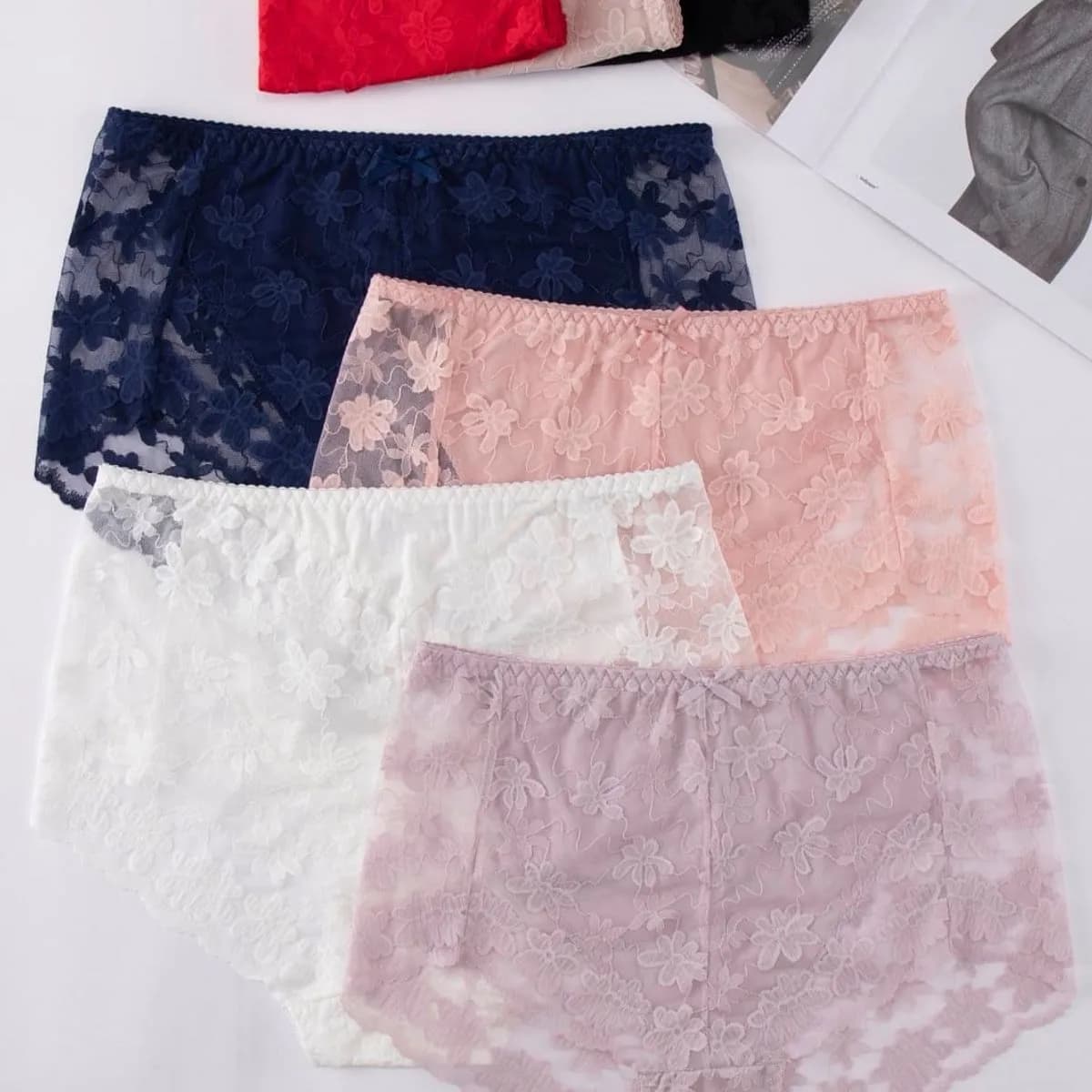 Majtki damskie Finella XL-XXXL koronka wielopak