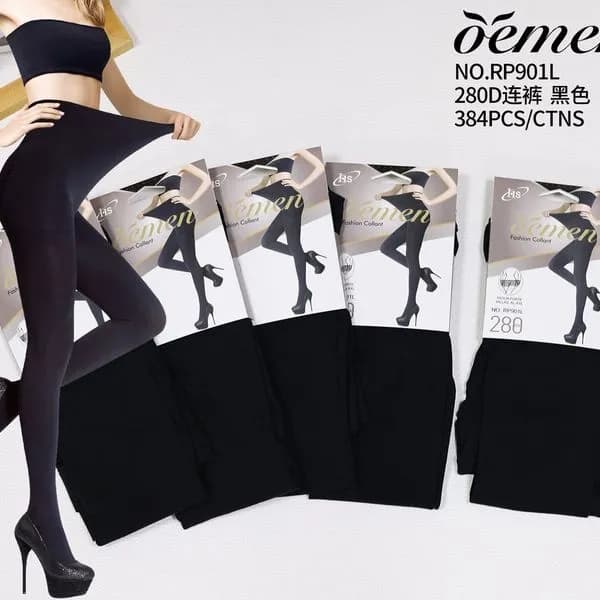 Rajstopy damskie Oemeni 280D czarne, 5 szt