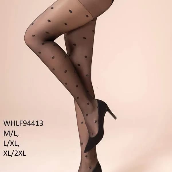 Rajstopy damskie czarne w kropki M/L, L/XL, XL/XXL