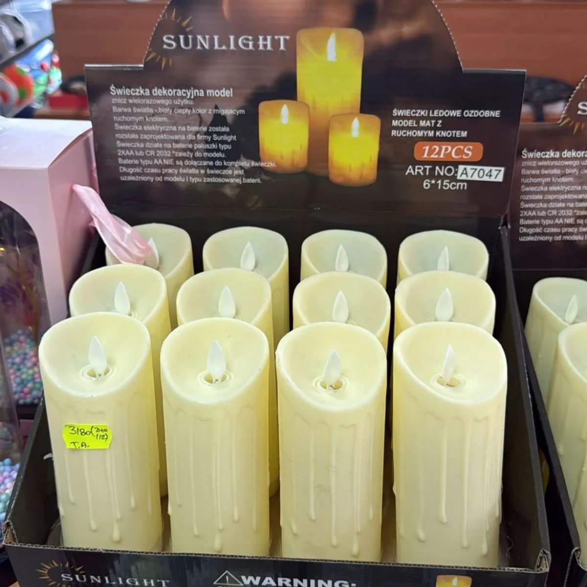 Świeca LED Sunlight 6x11cm 12 szt ART-NO 0150