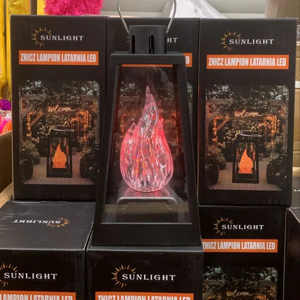 Lampka LED ZNC Lampion Laterna 2xR6 Sunlight