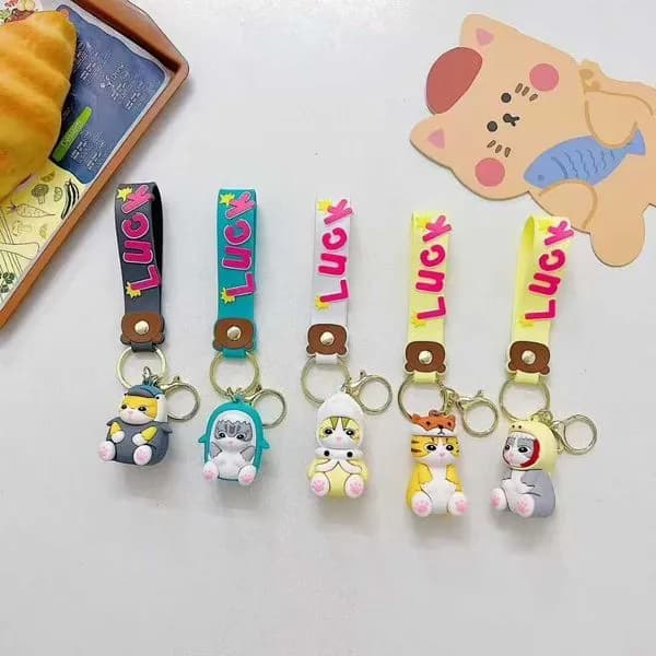 Brelok do kluczy Lucky Cat z zawieszką PVC