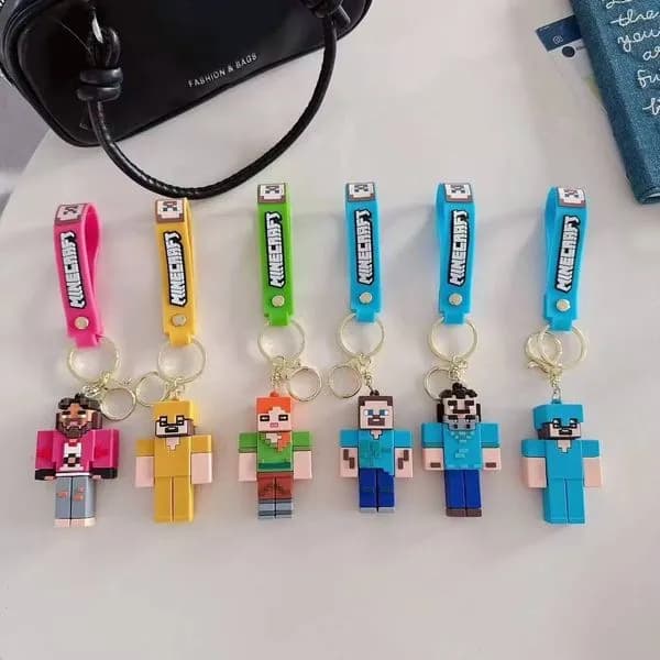 Breloki Minecraft Postacie 6 szt. kolorowe