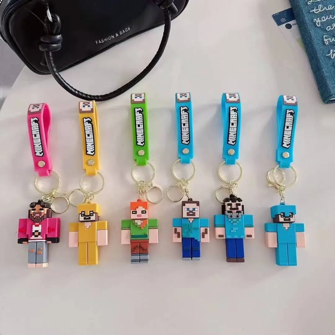 Breloki Minecraft Postacie 6 szt. kolorowe