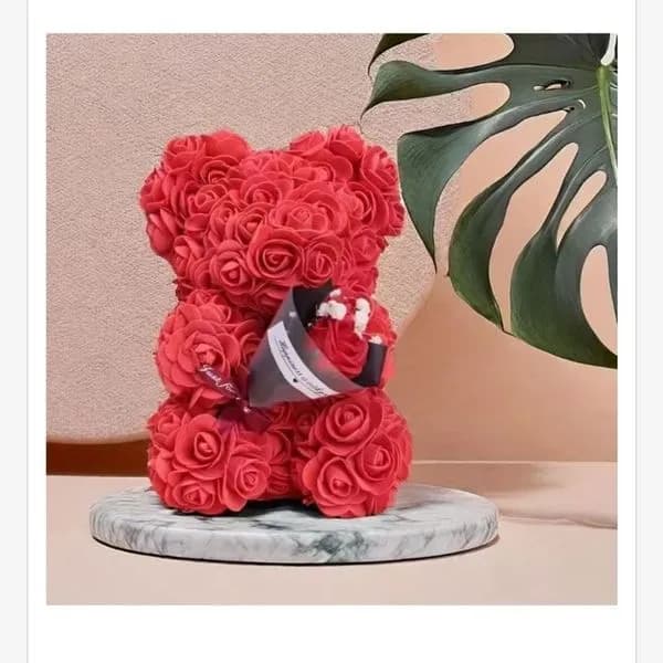 Prezent Pudełko Miś Kwiaty 23cm