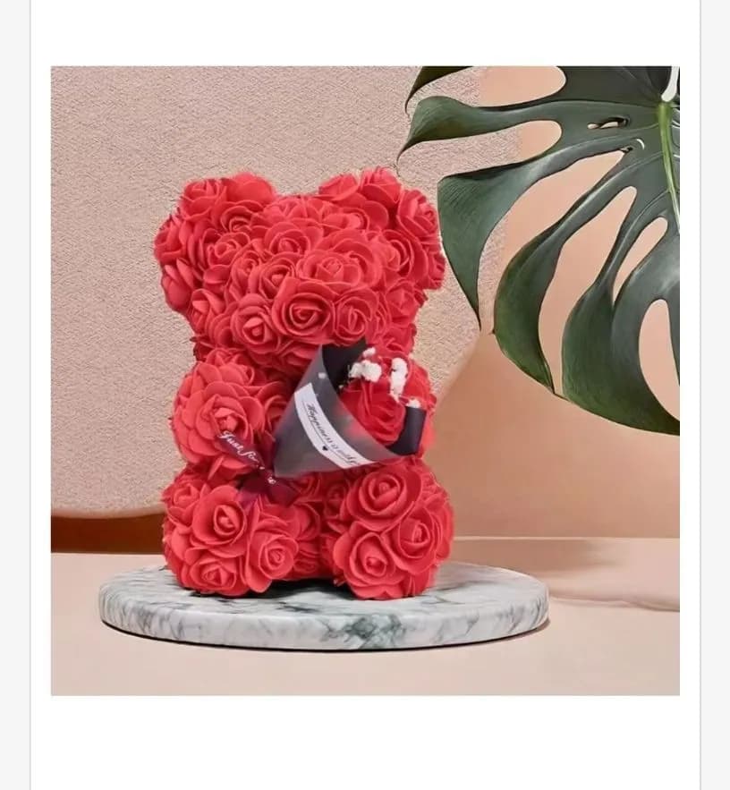 Prezent Pudełko Miś Kwiaty 23cm