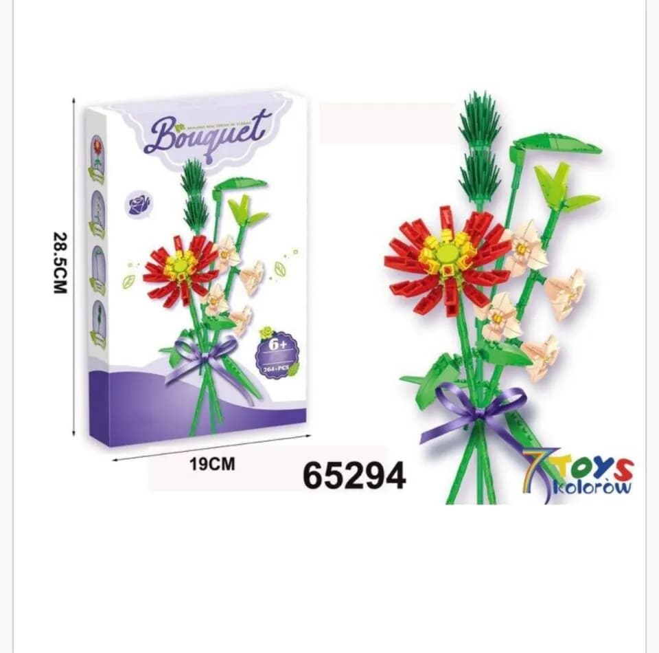 Klocki Kwiaty Bukiet 264+PCS Zestaw Konstrukcyjny 28,5cm
