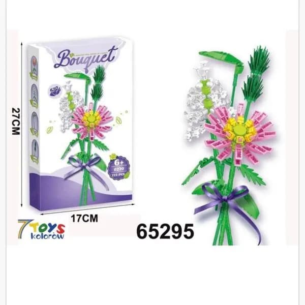 Klocki Kwiaty Bukiet Różowy 223+PCS Zestaw Konstrukcyjny 27cm