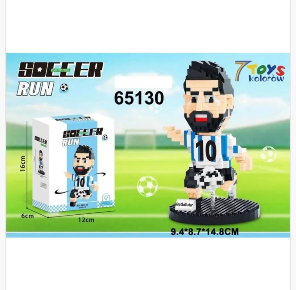Klocki Soccer Run 874PCS Figurka Piłkarz Argentyna 14.8cm
