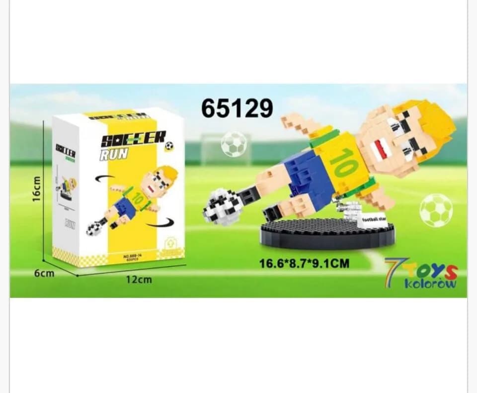 Klocki Soccer Run 620PCS Figurka Piłkarz nr 10 16.6cm