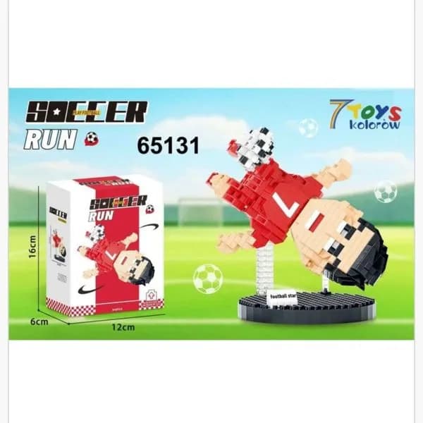 Klocki Soccer Run 848PCS Piłkarz Figurka 16cm 7 Kolorów