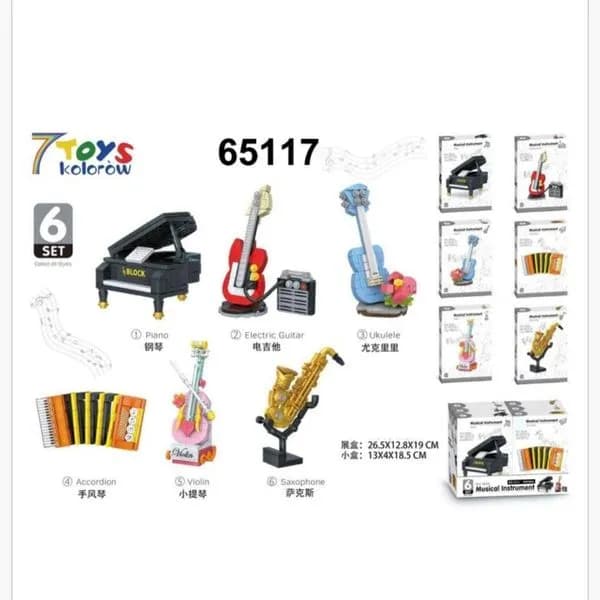 Klocki Musical Instrument 6 szt. Zestaw Instrumenty Muzyczne