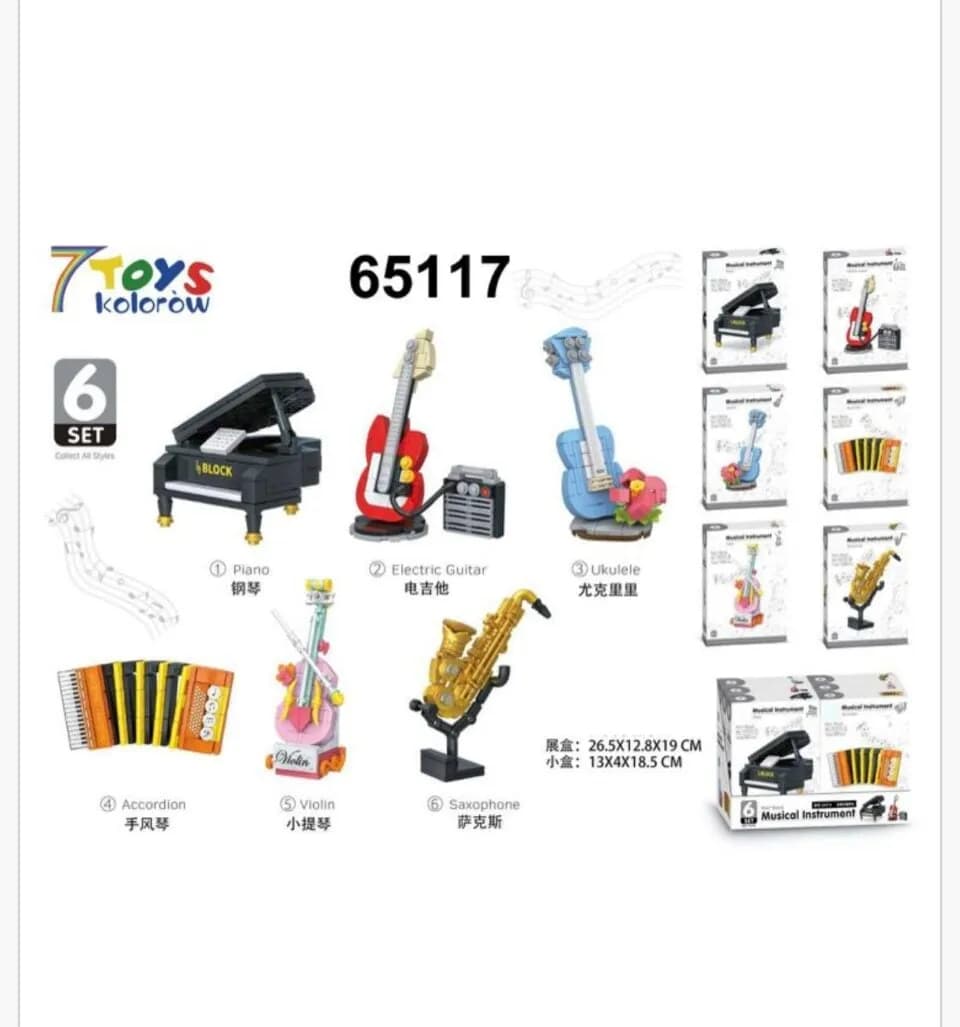 Klocki Musical Instrument 6 szt. Zestaw Instrumenty Muzyczne