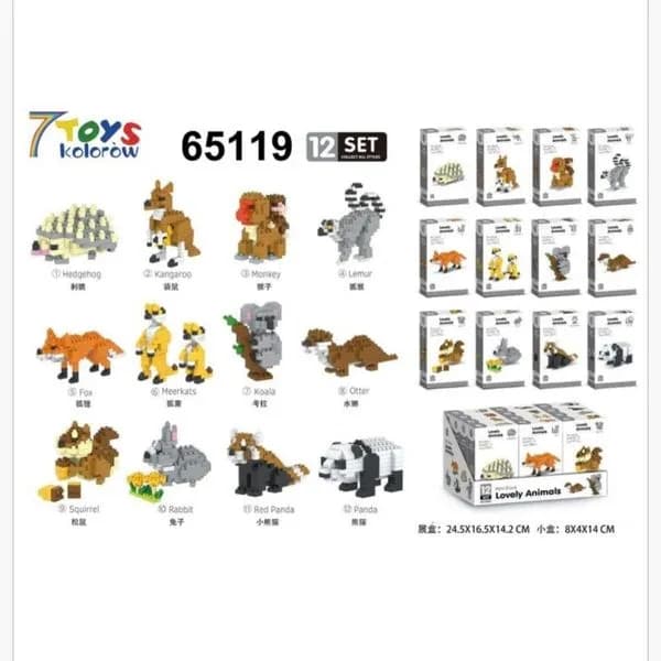 Klocki Lovely Animal Mini Blocks Zestaw 12 szt. Zwierzątka 7 Toys