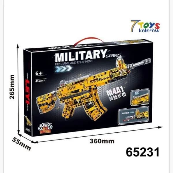 Klocki Pistolet Military M4A1 452PCS Żółty Karabin LEYI