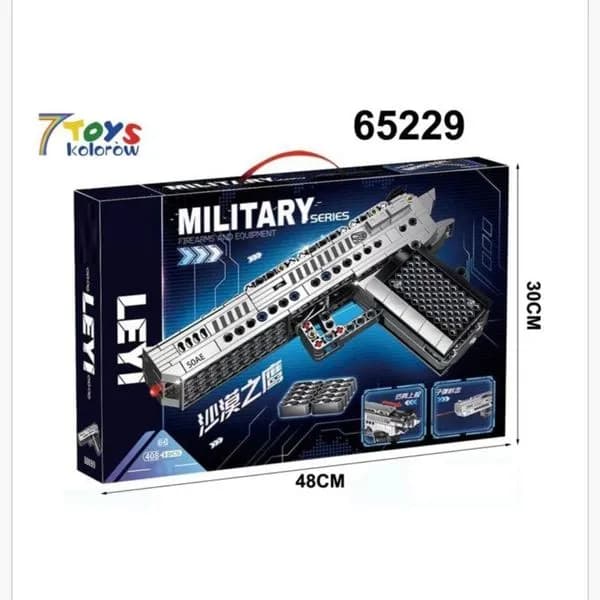 Klocki Pistolety Military 408PCS LEYI Model 50AE 48x30cm