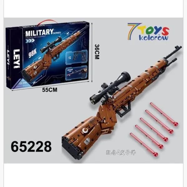 Klocki Pistolety Military 528+PCS Karabin Snajperski 98K LEYI