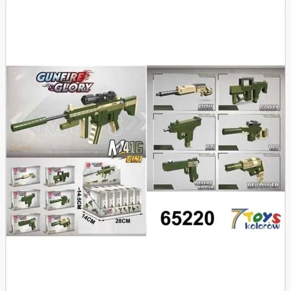 Klocki Pistolety Gunfire Glory - Modele Broni 6 szt.