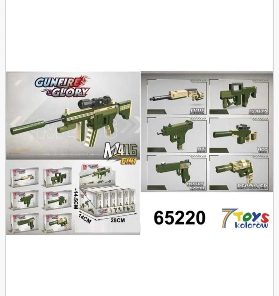 Klocki Pistolety Gunfire Glory - Modele Broni 6 szt.