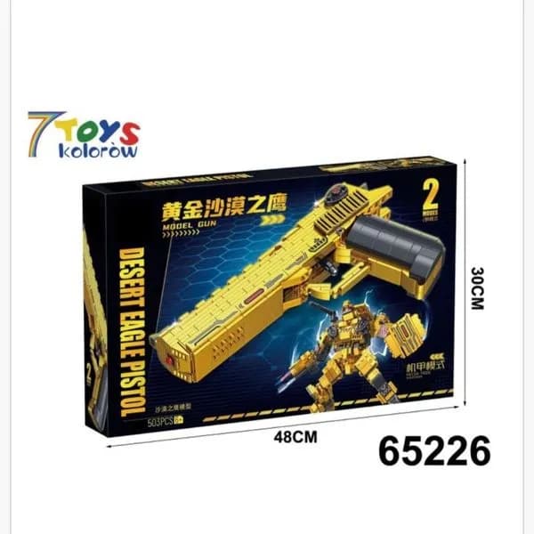 Klocki Pistolet Desert Eagle Model Gun 503PCS Złoty 2w1 Robot