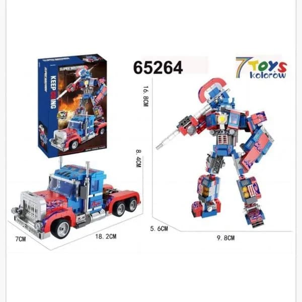 Klocki Super Warrior 2in1 Transform 413PCS Ciężarówka Robot