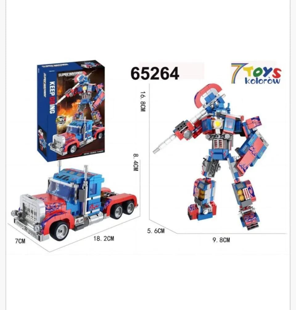 Klocki Super Warrior 2in1 Transform 413PCS Ciężarówka Robot