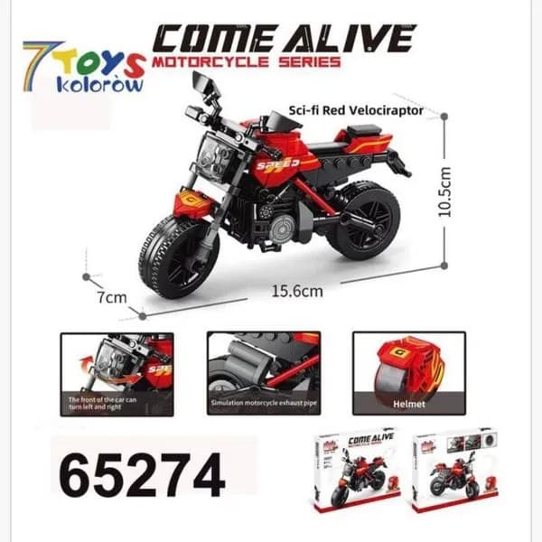 Klocki Motocycle Serier Come Alive - Motocykl Sci-fi Red 15.6cm