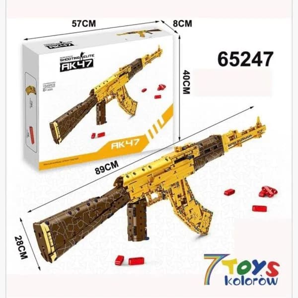 Klocki Pistolet AK47 Shooting Elite 1548PCS Złoty 89cm