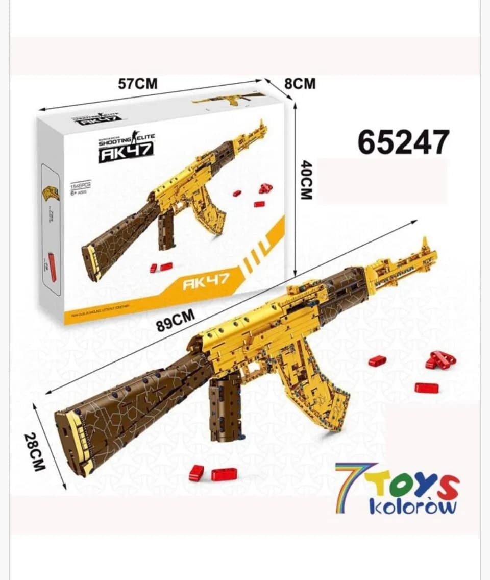 Klocki Pistolet AK47 Shooting Elite 1548PCS Złoty 89cm