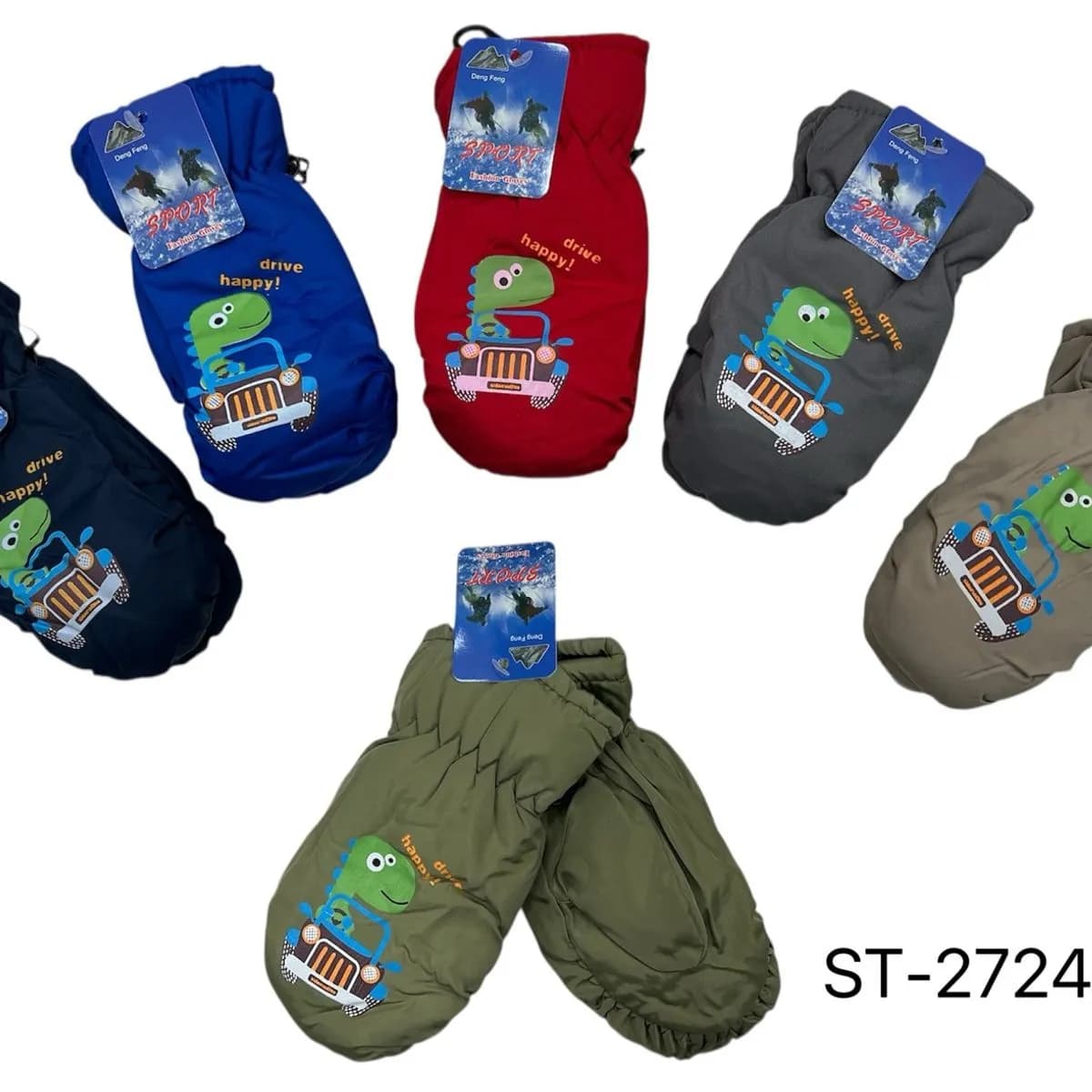 Rękawiczki zimowe dla dzieci z motywem dinozaura ST-272449