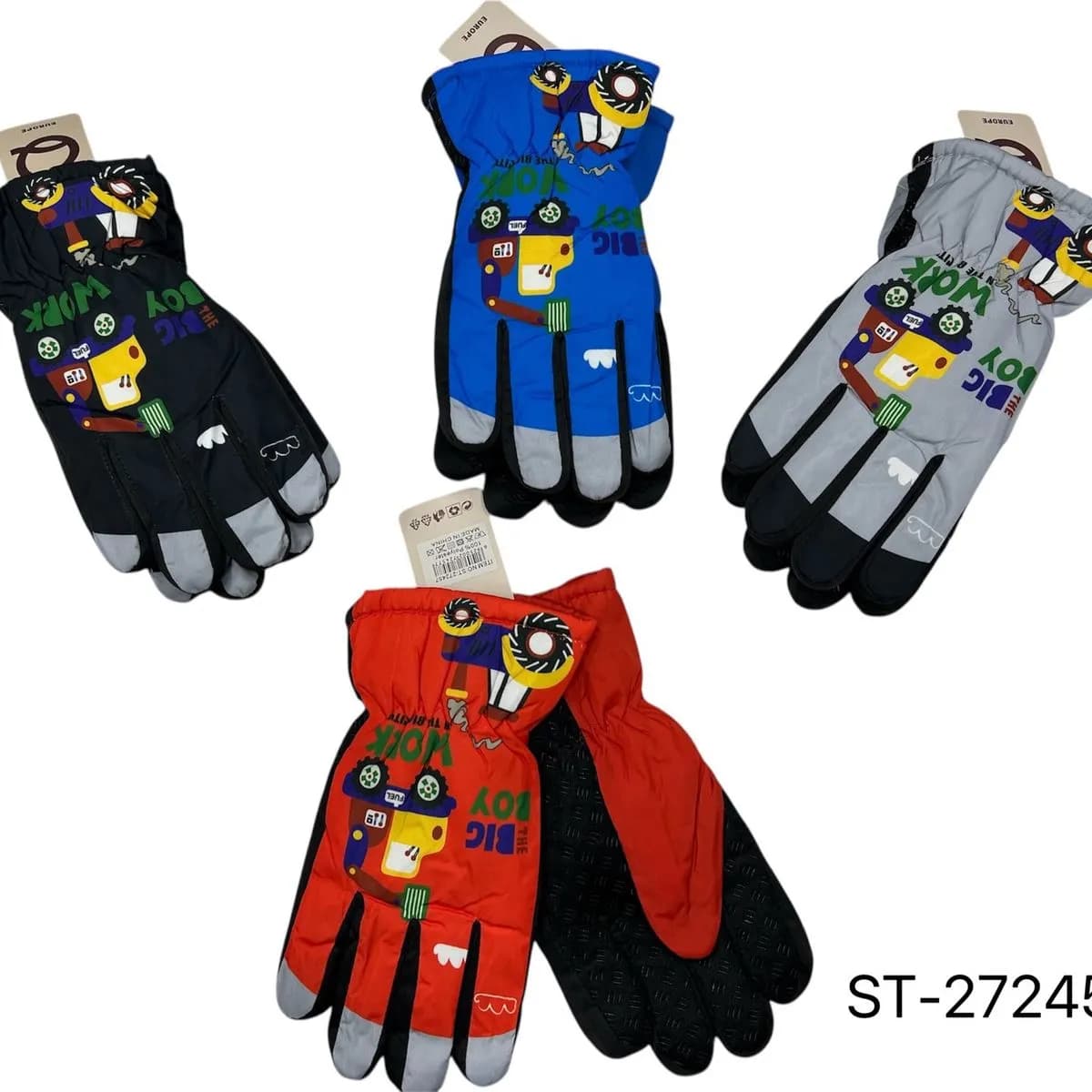 Rękawiczki zimowe dla dzieci z motywem maszyn ST-27245