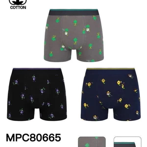 Bokserki męskie XL 3 szt. bawełna 95% wzór kwiatowy