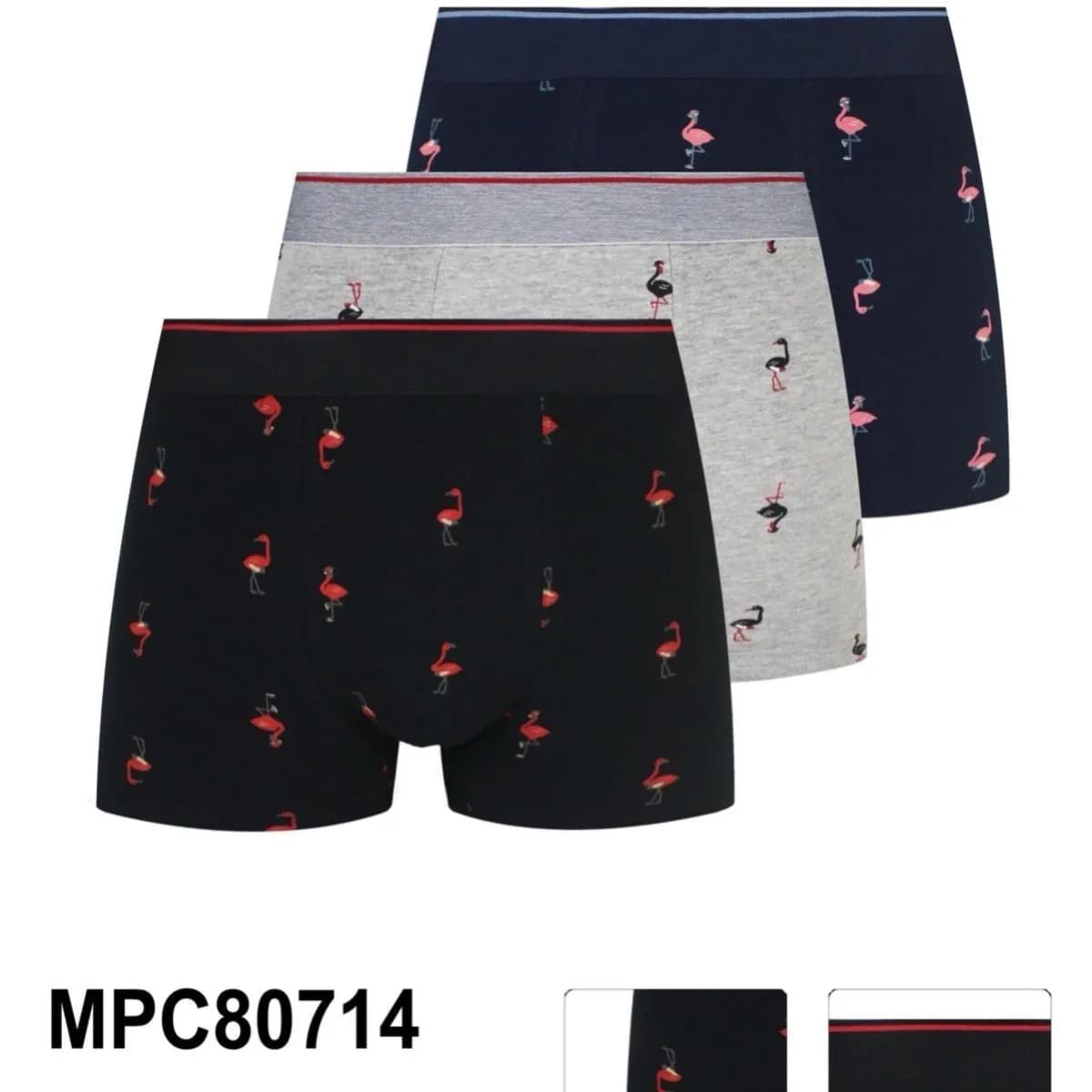 Bokserki męskie 3 szt. XL flamingi 95% bawełna