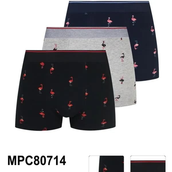 Bokserki męskie 3 szt. XL flamingi 95% bawełna