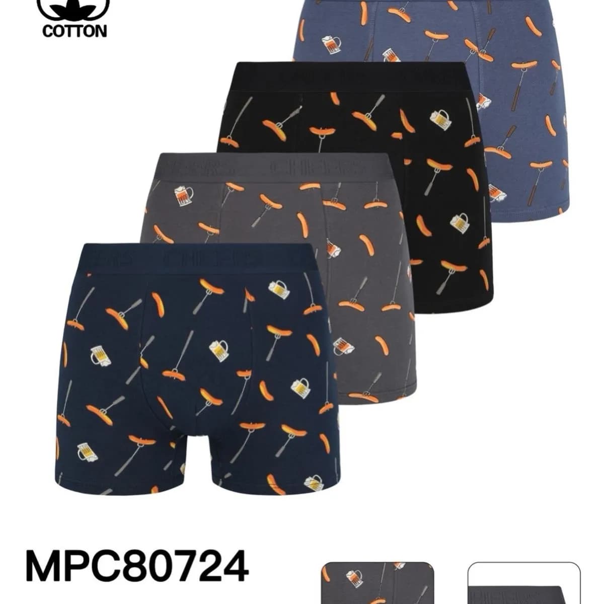 Bokserki męskie 4 szt. bawełna 95% rozmiary M-XXL